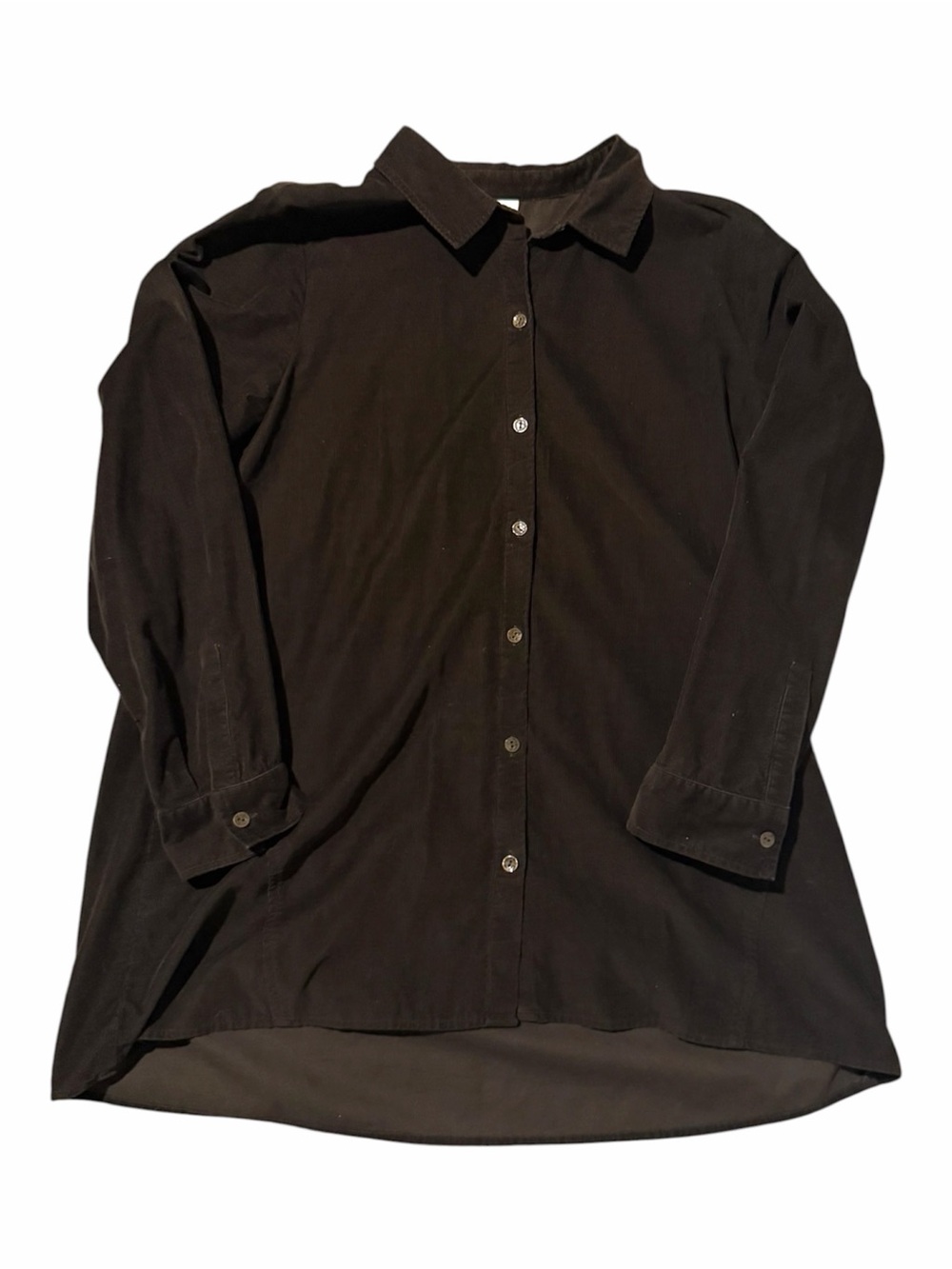 J Jill Corduroy Longline Button Up Longline Shirt Top